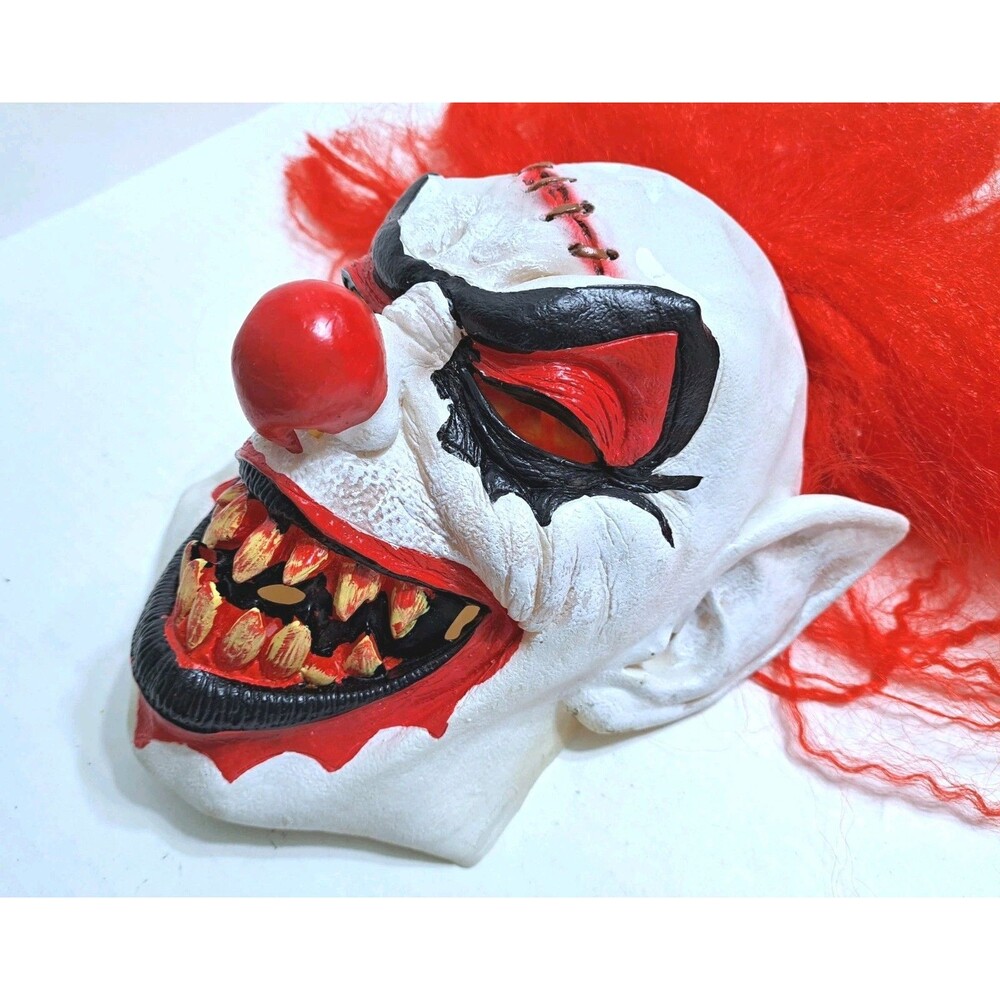 Scary Halloween Clown Adult Mask Red Hair Creepy 2007 Mario Chiodo Studios
